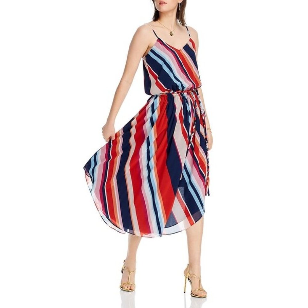 Bloomingdales Lini Kim Stripe Midi Dress SZ M